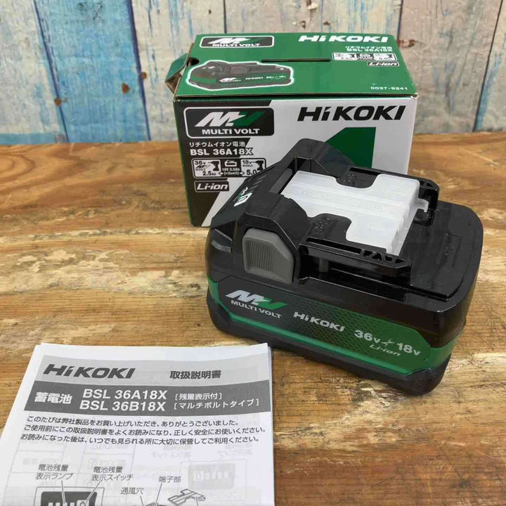 【未使用品】純正品 ★ハイコーキ(HIKOKI ※旧:日立工機) リチウムイオンバッテリー 36V/2.5Ah BSL36A18X【柏店】