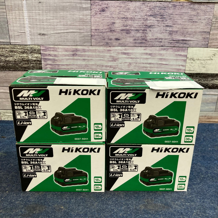 ハイコーキ(HIKOKI ※旧:日立工機) リチウムイオンバッテリー 36V/2.5Ah BSL36A18X 4個セット【八潮店】