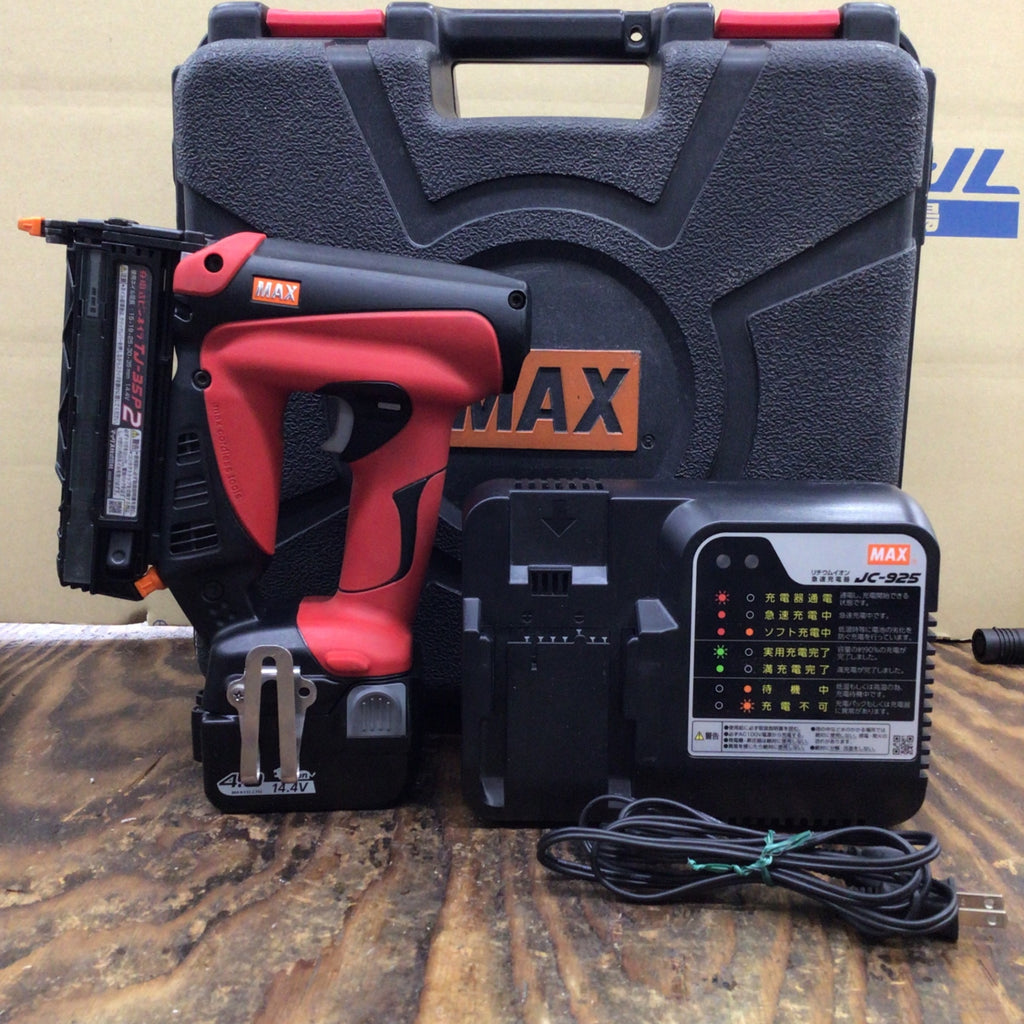 ピンタッカー TJ-35P2 14V 赤/黒 ☆美品☆MAX マックス 18V 充電式 ピンタッカー TJ-35P2 14V 赤/黒 ☆美品☆MAX マックス 18V 充電式