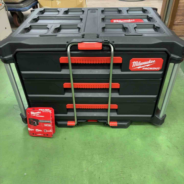 【中古美品】milwaukee　ミルウォーキーPACKOUT 3段引き出しツールボックス ブラック 4932472130【桶川店】