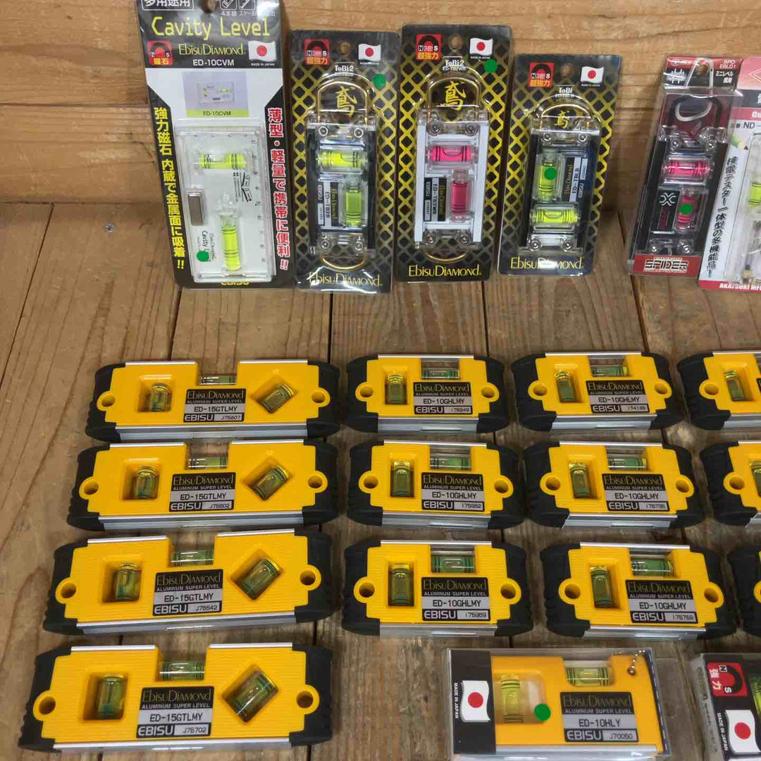 まとめ売り特価！【未使用品】水平器 まとめ売り 45個セット エビス KOD マーベル シンワ SK11 磁石モデル マグネット付き【所沢店】