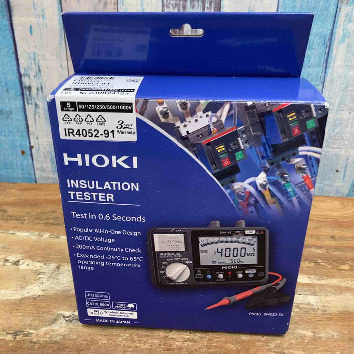 □HIOKI 絶縁抵抗計 IR4052-91 外箱ダメージあり【柏店】