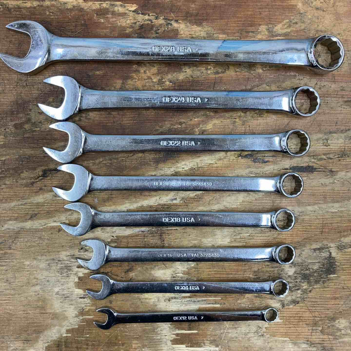 【中古品】▲スナップオン(Snap-on) コンビネーションレンチ 8本セット OEX28/24/22/20/18/16/14/12 旧ロゴ【柏店】