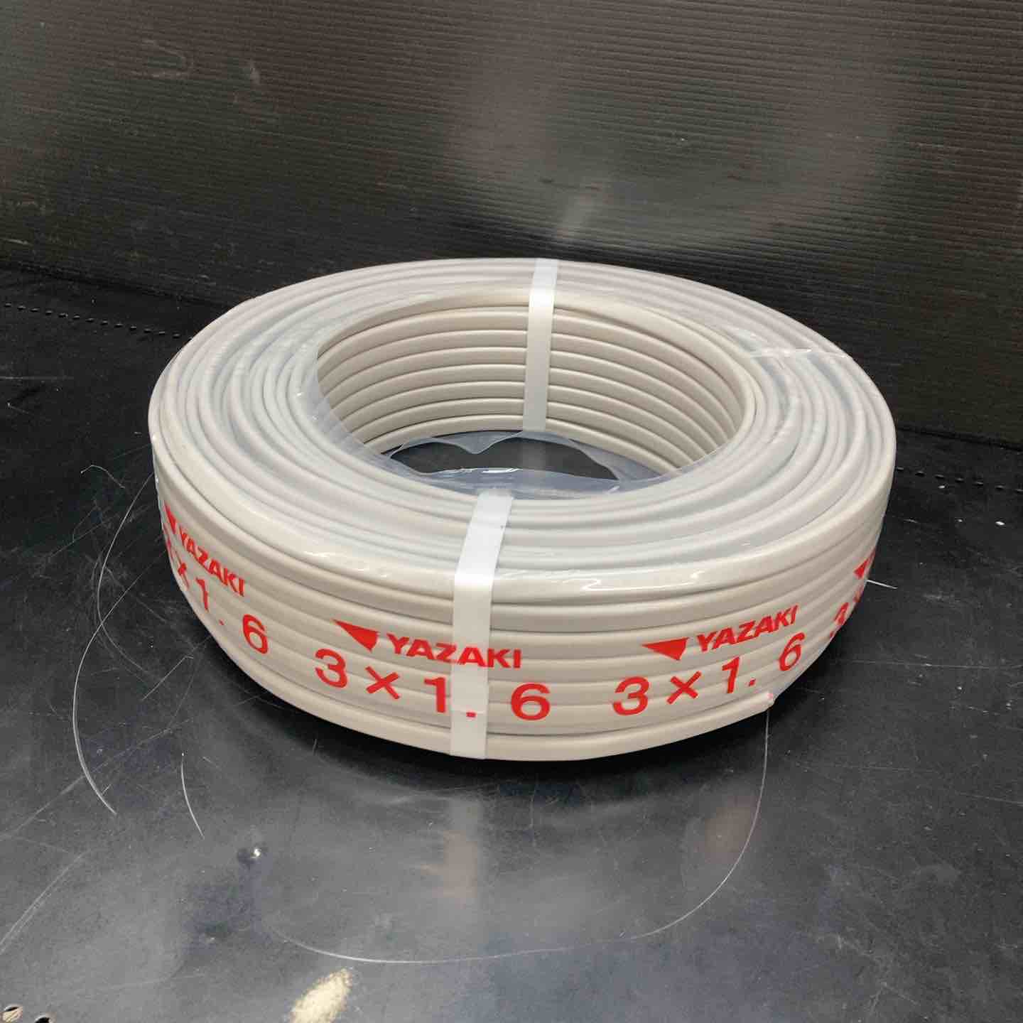 未使用品(店頭展示品)】矢崎 VVFケーブル 1.6mm×3芯 100m巻 (灰色