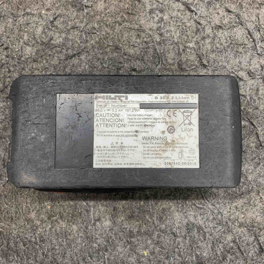 【中古品】 ヒルティ/HILTI リチウムイオンバッテリー B36/5.2 36V/5.2Ah 【鴻巣店】