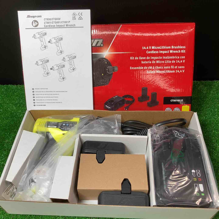 スナップオン/Snap-on 14.4V 3/8sq コードレスインパクトレンチ CT861HVJ2 イエロー バッテリー2個付きフルセット【岩槻店】