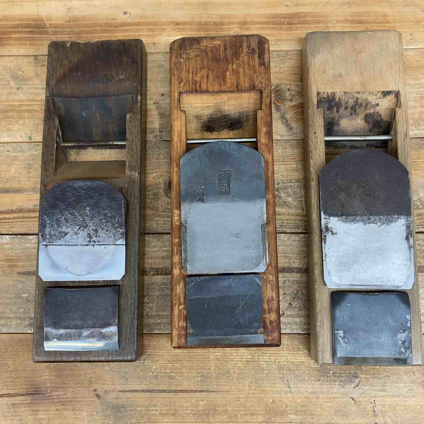 中古品】 歓声・京源次・久信 鉋3点セット 鉋 かんな カンナ 和工具