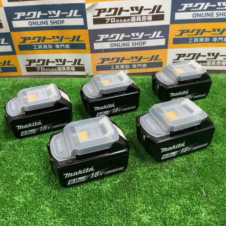 ①【未使用品】マキタ(makita) リチウムイオンバッテリー 18V/6.0Ah BL1860B　5台セット 純正バッテリー【草加店】