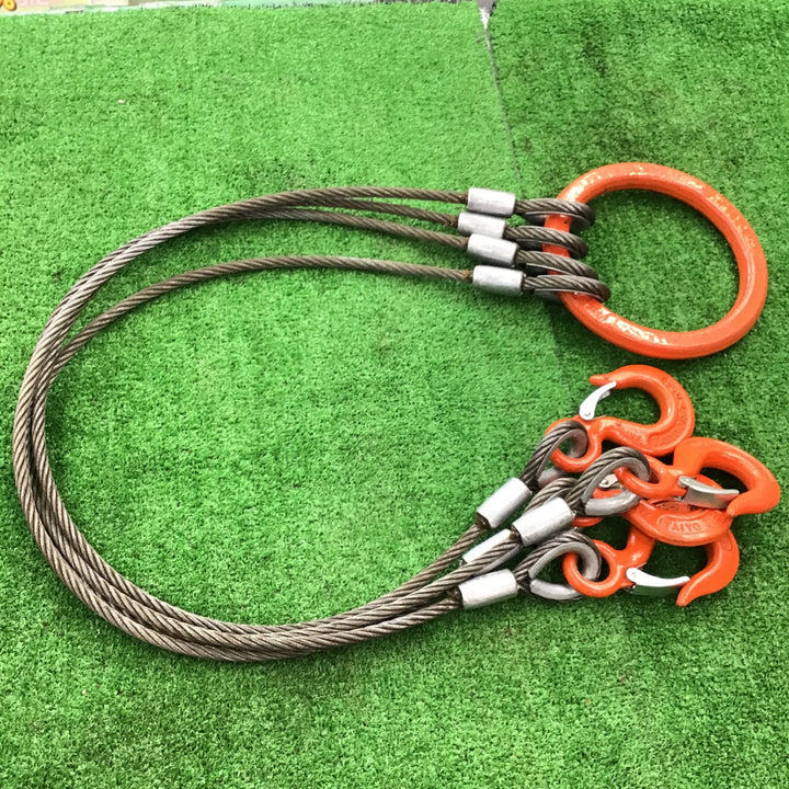 TAIYO　4点吊りフック　総重量2t　各フック0.5t　ワイヤ約1m　【桶川店】