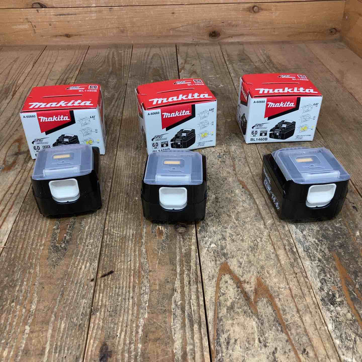 マキタ(makita) リチウムイオンバッテリー 14.4V/6.0Ah BL1460B 計3点【所沢店】