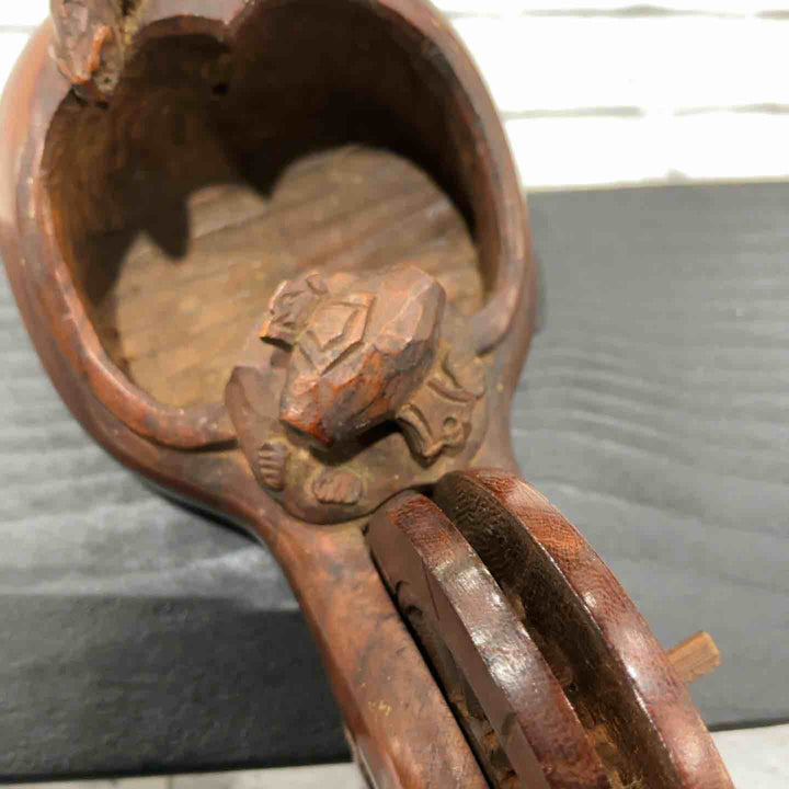 銘:仁 墨壺 墨つぼ 鎚と鼠 全長約260mm 【川口店】