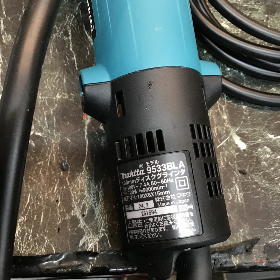 ☆マキタ(makita) ディスクグラインダ 低速高トルク ブレーキ付 100mm 9533BLA【八潮店】