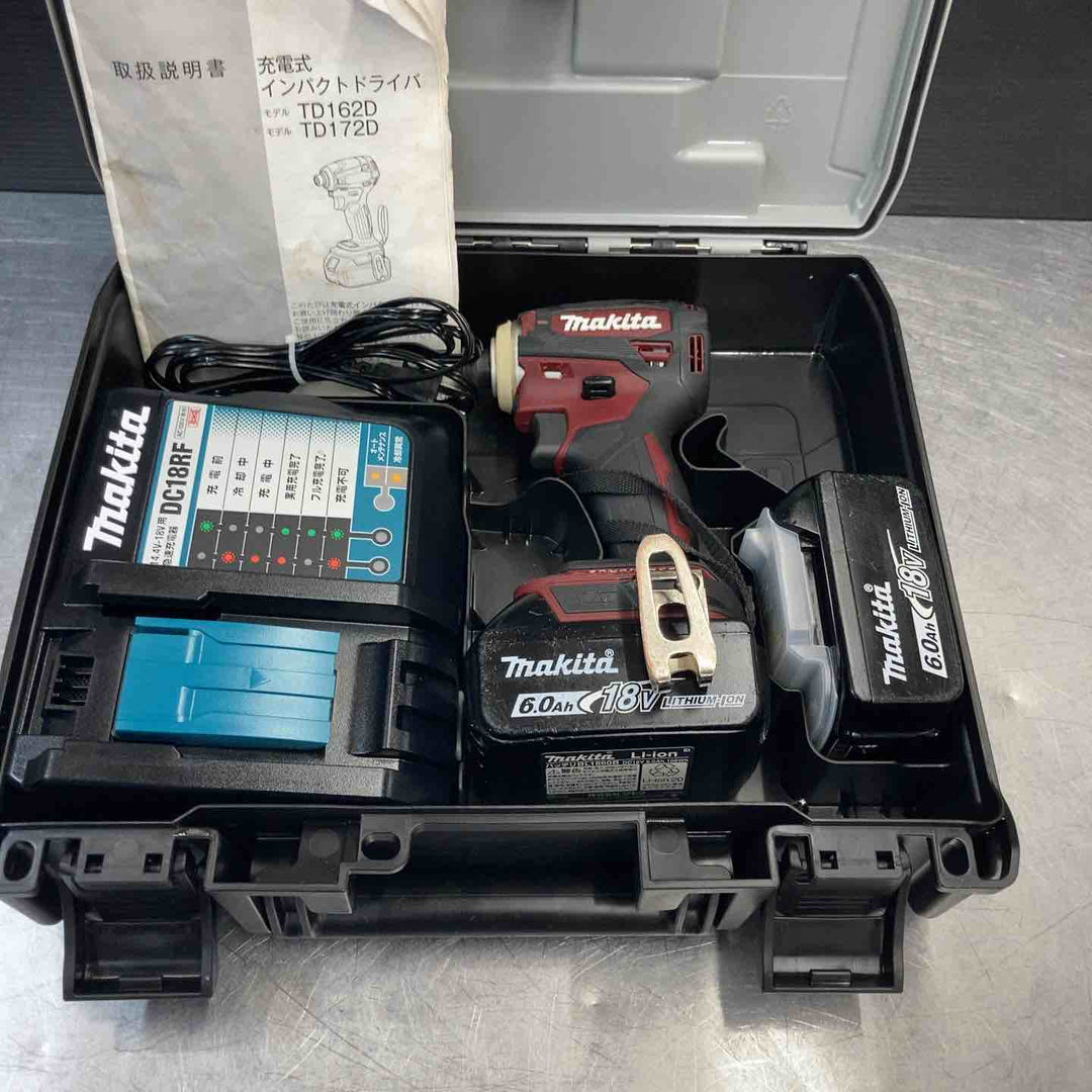 【中古品】 マキタ(makita) 18V コードレスインパクトドライバー TD172DGXAR レッド/赤 フルセット品 【東大和店】