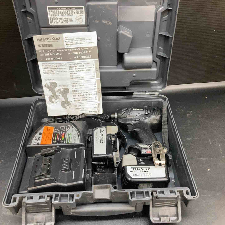 【中古品】ハイコーキ(HIKOKI ※旧:日立工機) コードレスインパクトドライバー WH14DBAL2(2LSCK)(B)【川越店】
