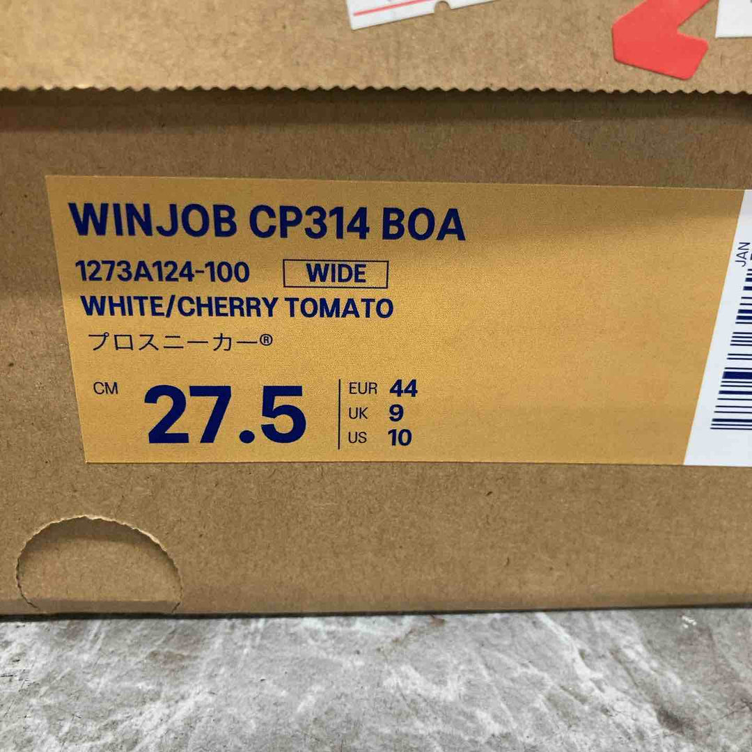 【未使用品】◇アシックス 安全靴 ウィンジョブ CP314 BOA ハイカット ホワイト/チェリートマト 27.5cm【八潮店】