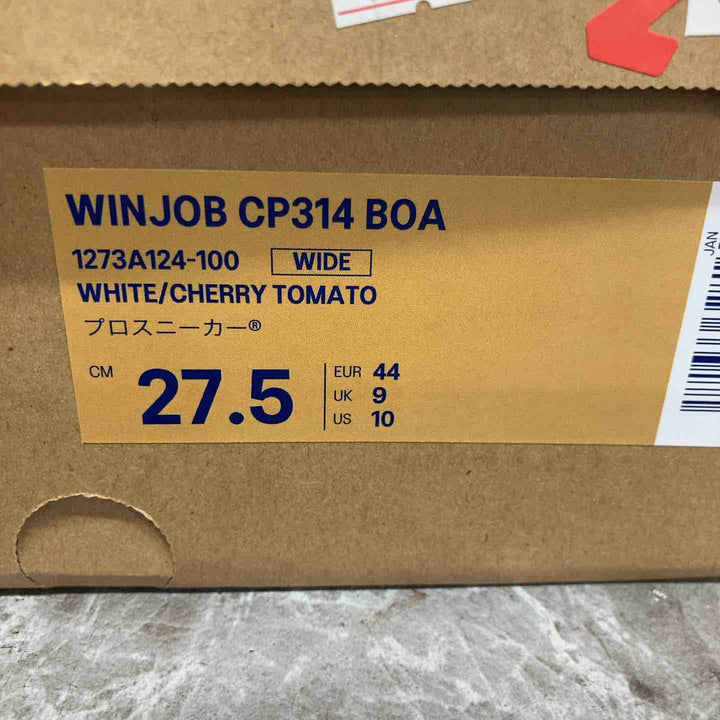 【未使用品】◇アシックス 安全靴 ウィンジョブ CP314 BOA ハイカット ホワイト/チェリートマト 27.5cm【八潮店】