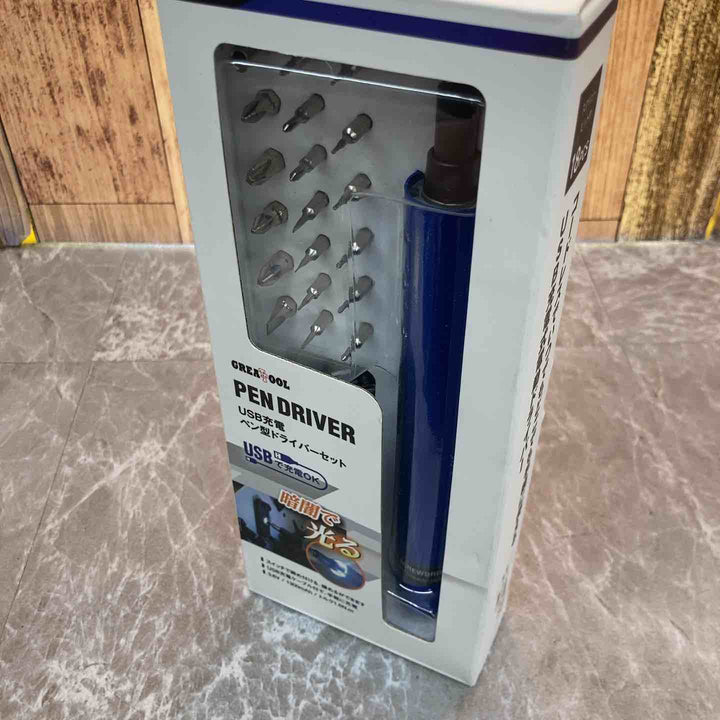 グレートツール USB充電ペン型ドライバーセット メタリックブルー GTPD18BL アークランズ【八潮店】
