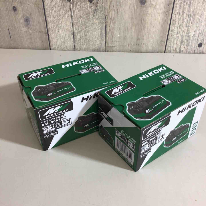 【未使用品】★純正品★ハイコーキ(HIKOKI ※旧:日立工機) リチウムイオンバッテリー 36V/2.5Ah BSL36A18X 2個セット【戸田店】