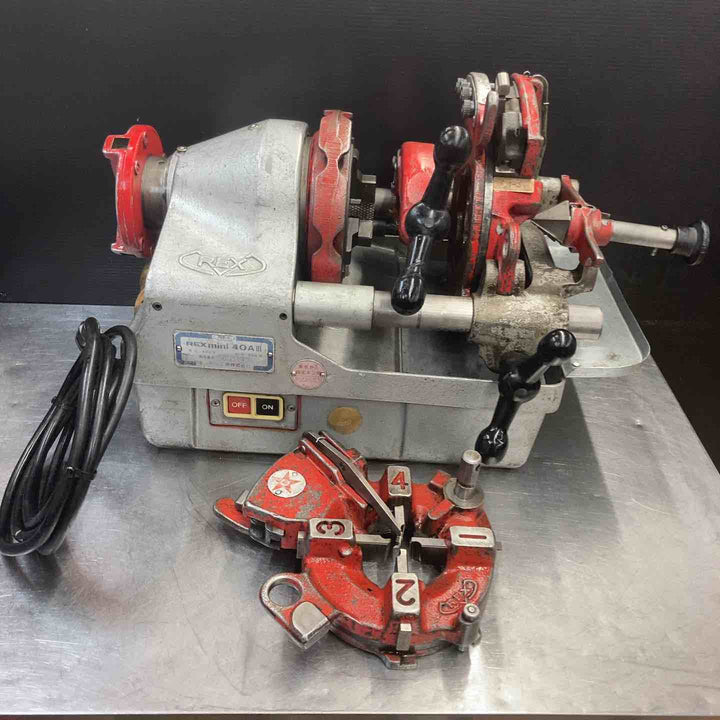 【中古品/店頭受取り限定】 レッキス(REX) ねじ切り機 MINI40A3  mini40AIII パイプマシン ダイヘッド2個付き 【東大和店】