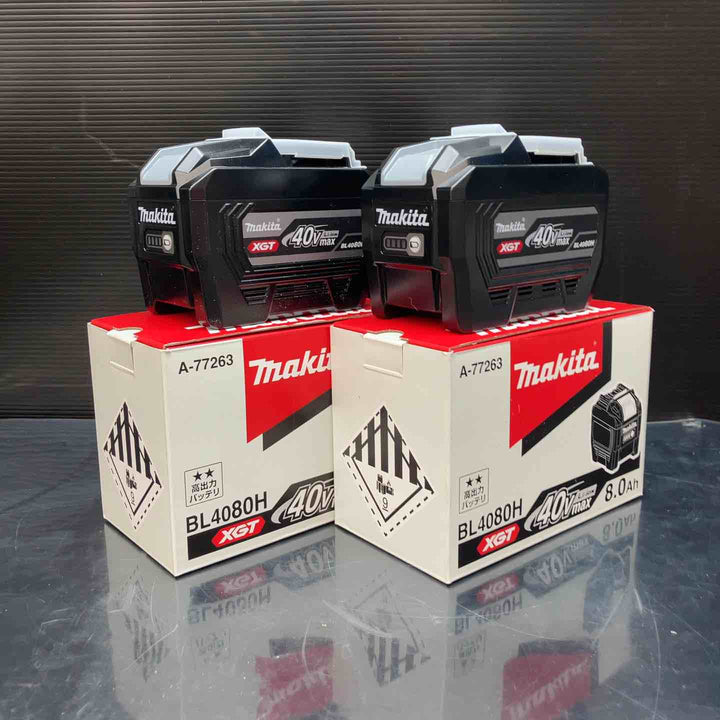 売り切り！【未使用品】高出力 純正 マキタ makita リチウムイオンバッテリー 40Vmax/8.0Ah BL4080H バッテリー 40V A〓77263 2個【川越店】
