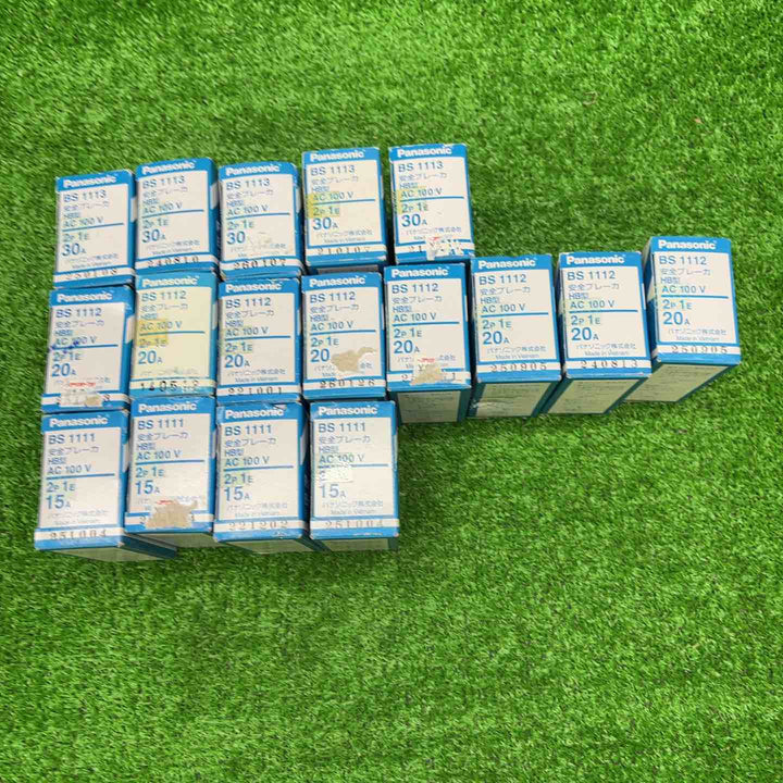 パナソニック 安全ブレーカー 2P1E 17箱セット BS1111(15A)、BS1112(20A)、BS1113(30A)【電材館越谷店】