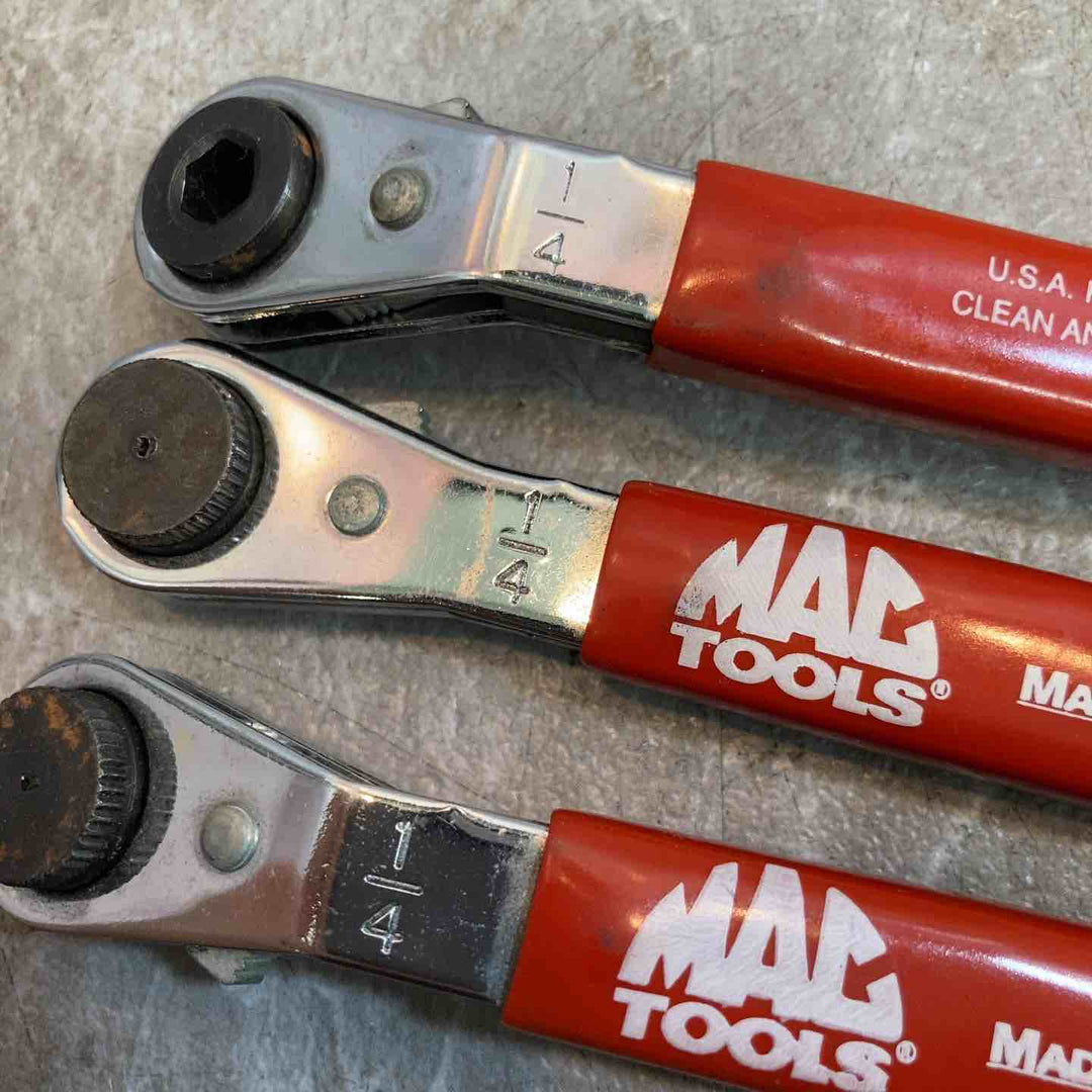 【中古品】マックツール/MACTOOLS 1/4 ミニビットラチェット　3本セット BW722【八潮店】