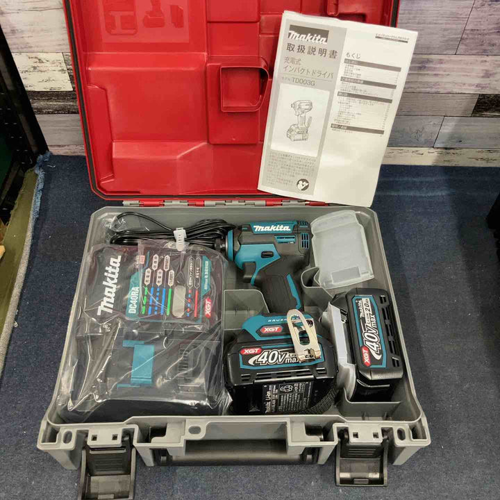 【未使用品】★マキタ(makita) 40Vコードレスインパクトドライバ TD003GRAX バッテリー2個・充電器付き【八潮店】