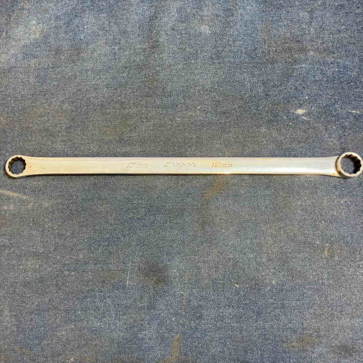 ◇スナップオン(Snap-on) ストレートメガネレンチ 0° オフセットヘッド 12ポイント ロングハンドル サイズ:17-19mm XDHFM1719【八潮店】