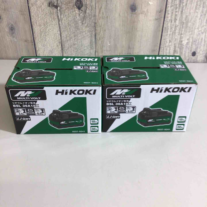 【未使用品】★純正品★ハイコーキ(HIKOKI ※旧:日立工機) リチウムイオンバッテリー 36V/2.5Ah BSL36A18X 2個セット【戸田店】
