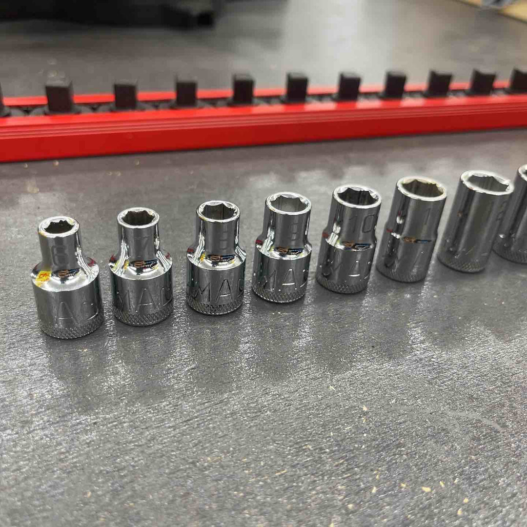 MAC TOOLS マックツール 3/8"ドライブ mm ノンスリップ 6ポイントソケット X66MMPT～X619MMPT 6～19 ソケット14点セット 【越谷店】