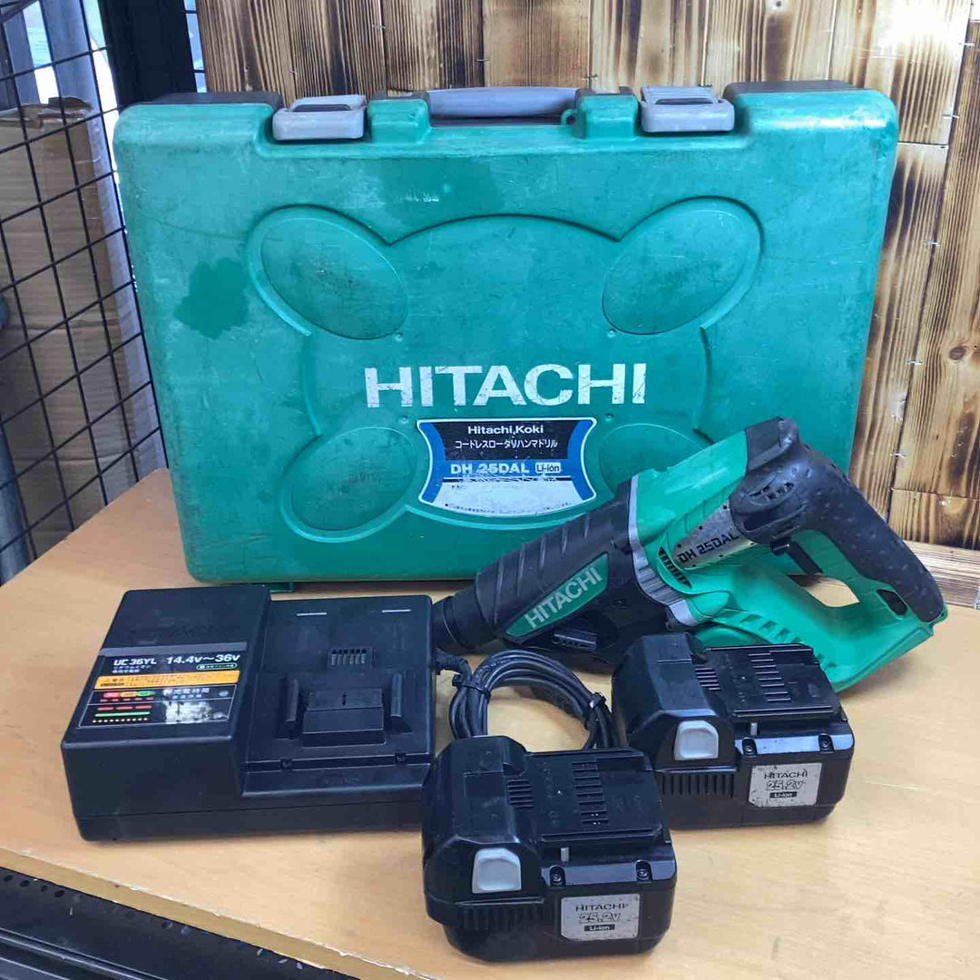 ★ハイコーキ(HIKOKI ※旧:日立工機) コードレスハンマドリル DH25DAL(2SLCK) バッテリー二個 充電器付き【越谷店】