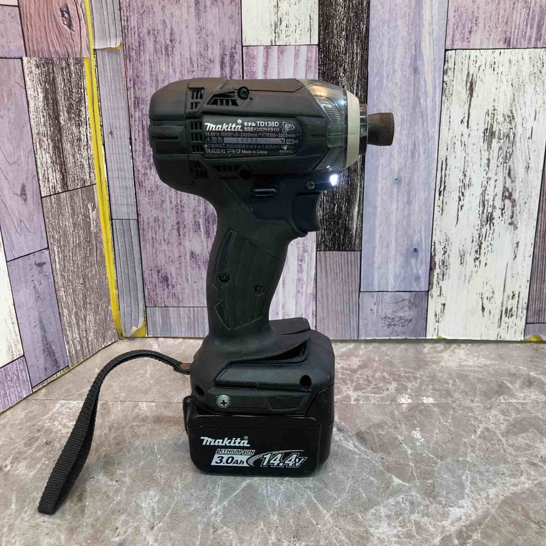 【中古品】マキタ makita 14.4V 3.0Ah コードレスインパクトドライバー TD138DRFXB フルセット【八潮店】