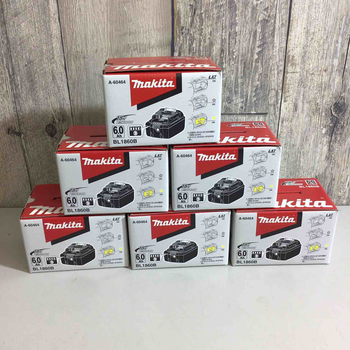 【未使用品】★純正品★マキタ(makita) リチウムイオンバッテリー 18V/6.0Ah BL1860B 6個セット【戸田店】