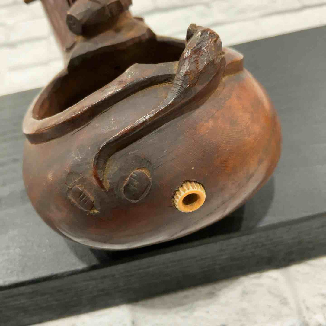 銘:仁 墨壺 墨つぼ 鎚と鼠 全長約260mm 【川口店】