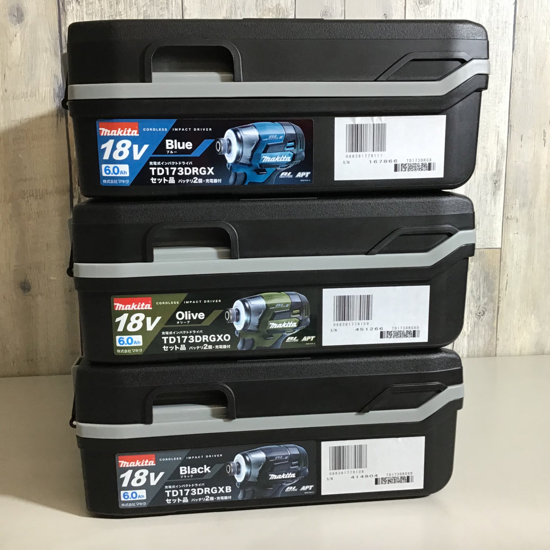 【未使用品】★送料無料★makita マキタ TD173フルセット 3台セット 青 黒 オリーブ【戸田店】