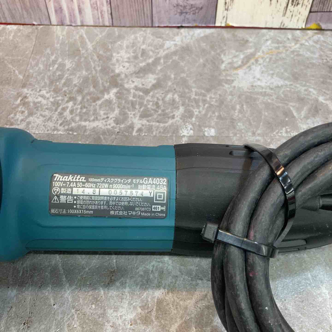 ☆マキタ(makita) 100mmディスクグラインダ GA4032【八潮店】