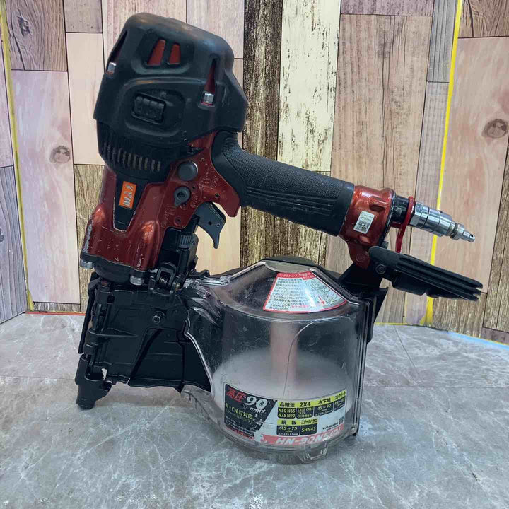 【中古品】★マックス MAX 90mm 高圧エア釘打ち機 HN-90N5(D)-R マガジン割れ有り【八潮店】