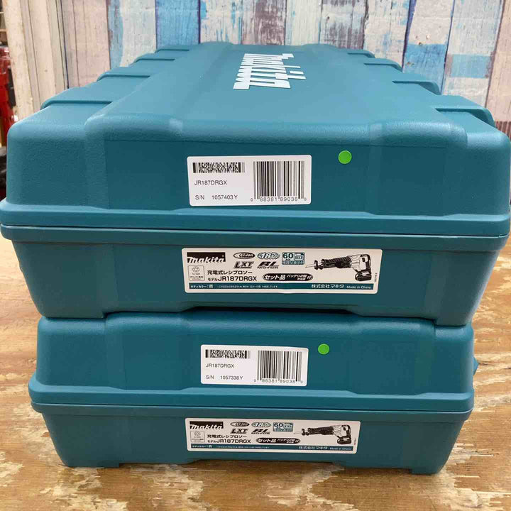 【未使用品】2台セット マキタ(makita) コードレスレシプロソー JR187DRGX バッテリー&充電器付 フルセット 純正 充電式 18V まとめ買い【柏店】