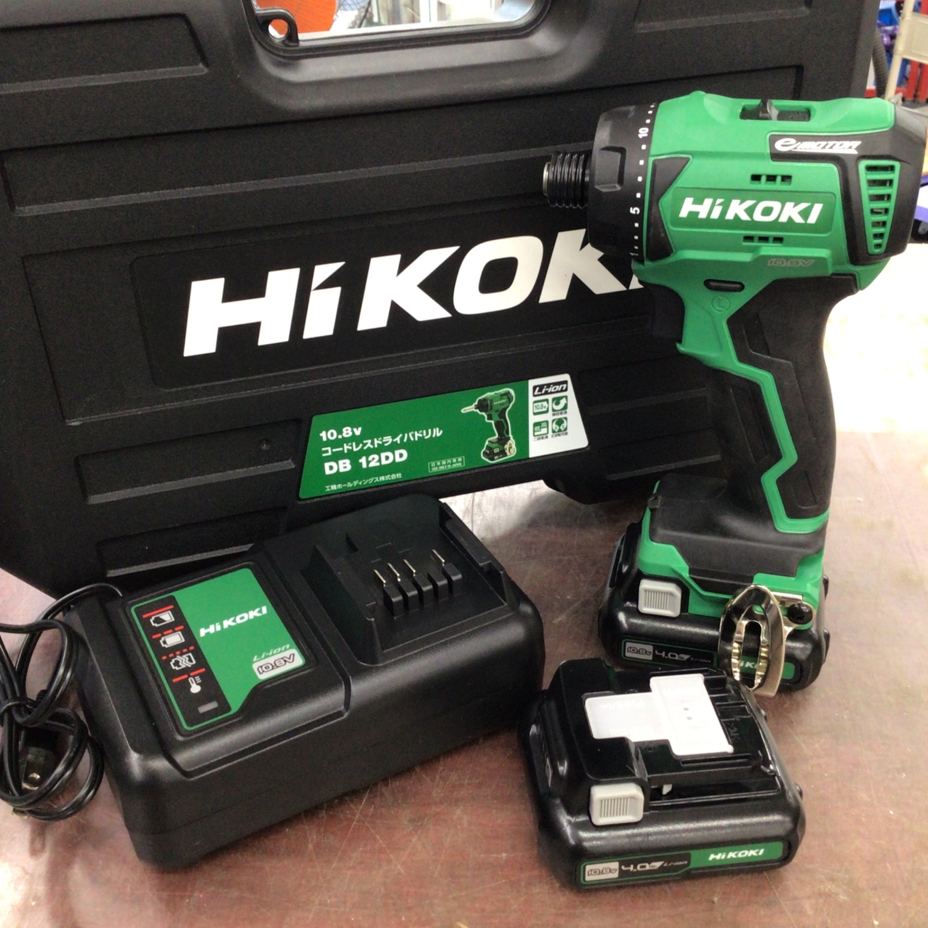 新品本物保証HiKOKI ハイコーキ DB12DD 2LS コードレスドライバドリル 10.8V 4.0Ah 急速充電器 UC12SL バッテリ BSL1240M 付属品 本体