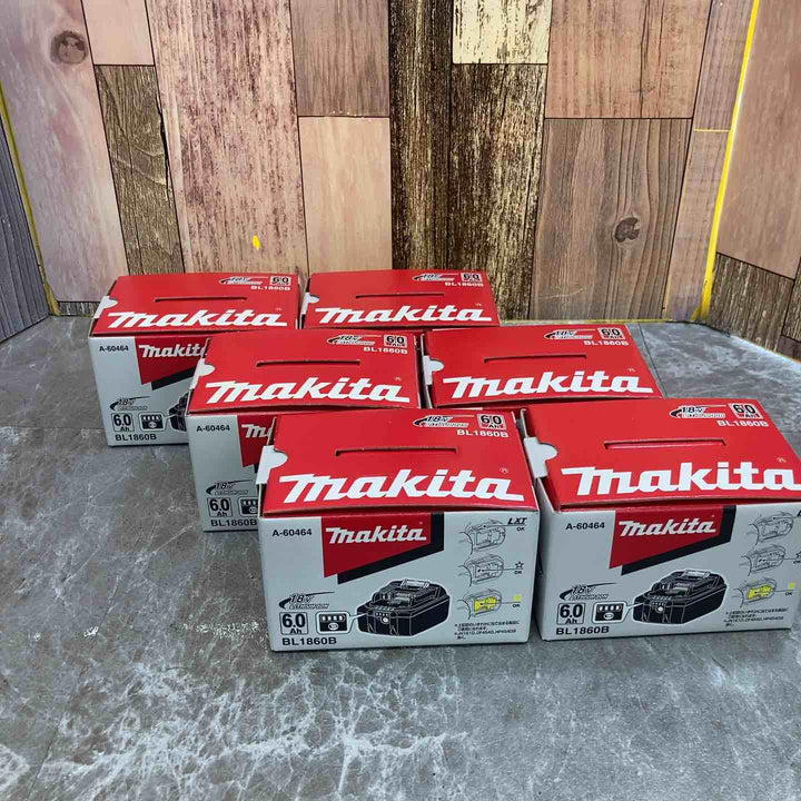 【未使用品】makita マキタ 18V6.0Ah リチウムイオンバッテリー BL1860B 6個【八潮店】