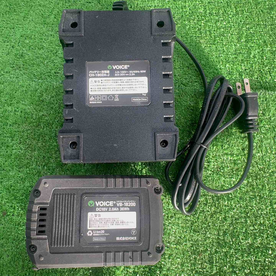 【ジャンク品】 VOICE 18V 充電式 エアタッカ 4mmステープル、足長50mm仕上げ釘 兼用機 【桶川店】