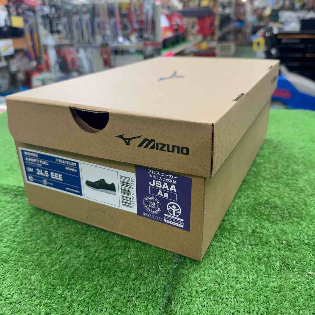 【未使用・24.5cm・レディース向け】 ミズノ  安全靴 オールマイティ FS32L F1GA1904 ブラック 24.5cm 【桶川店】