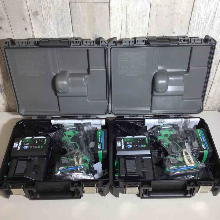 【未使用品】 ハイコーキ HIKOKI 日立 コードレス インパクトドライバ アグレッシブグリーン WH36DD(2XHLSZ) 2台 フルセット インパクト グリーン 緑 純正 充電式 【戸田店】