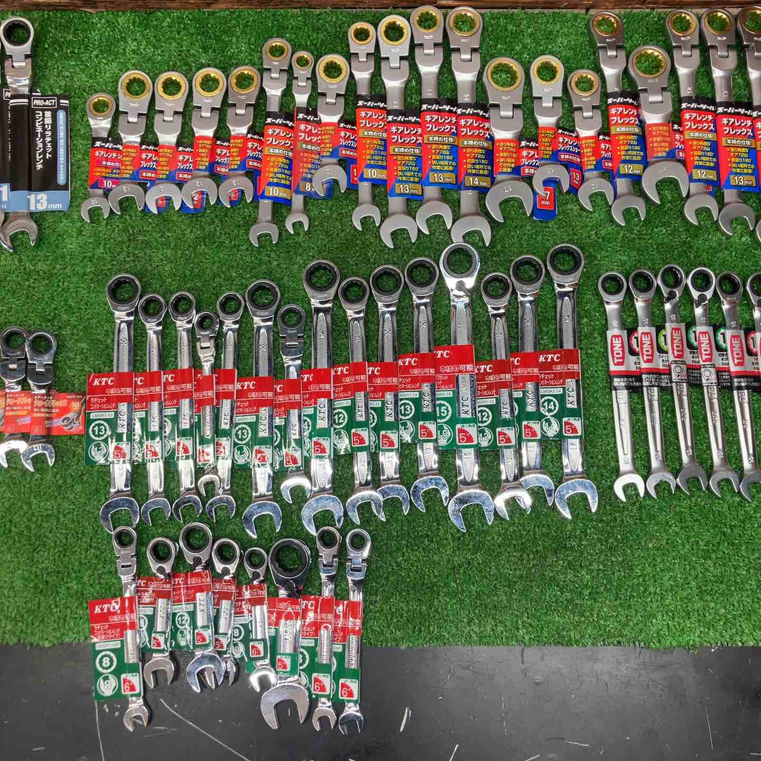 ギアレンチ ギヤレンチ 首振り ラチェット レンチ コンビネーション 100本 メーカー・サイズ混合 KTC トネ等【川越店】