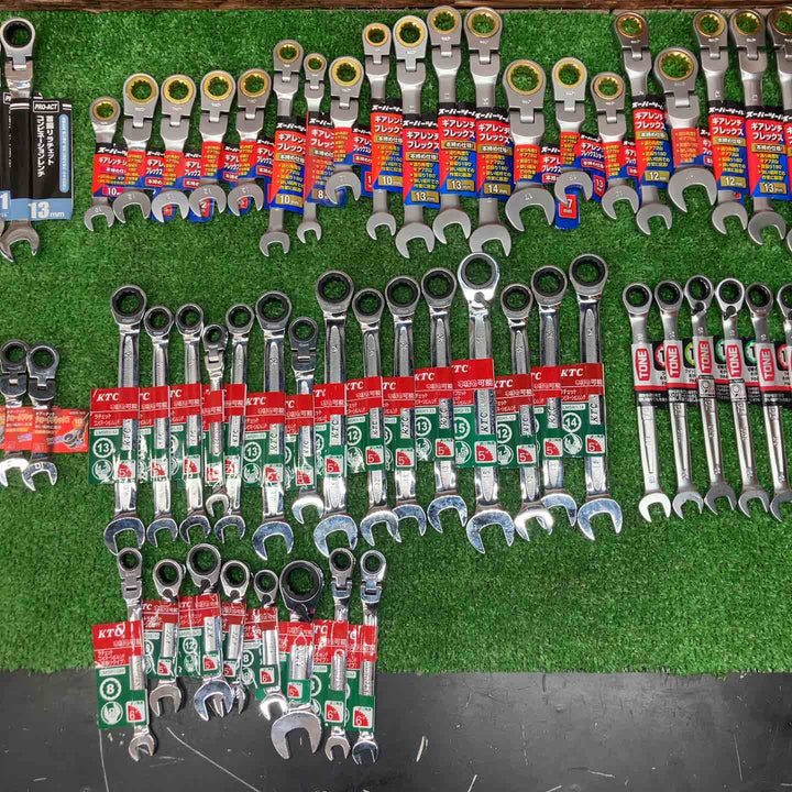 ギアレンチ ギヤレンチ 首振り ラチェット レンチ コンビネーション 100本 メーカー・サイズ混合 KTC トネ等【川越店】