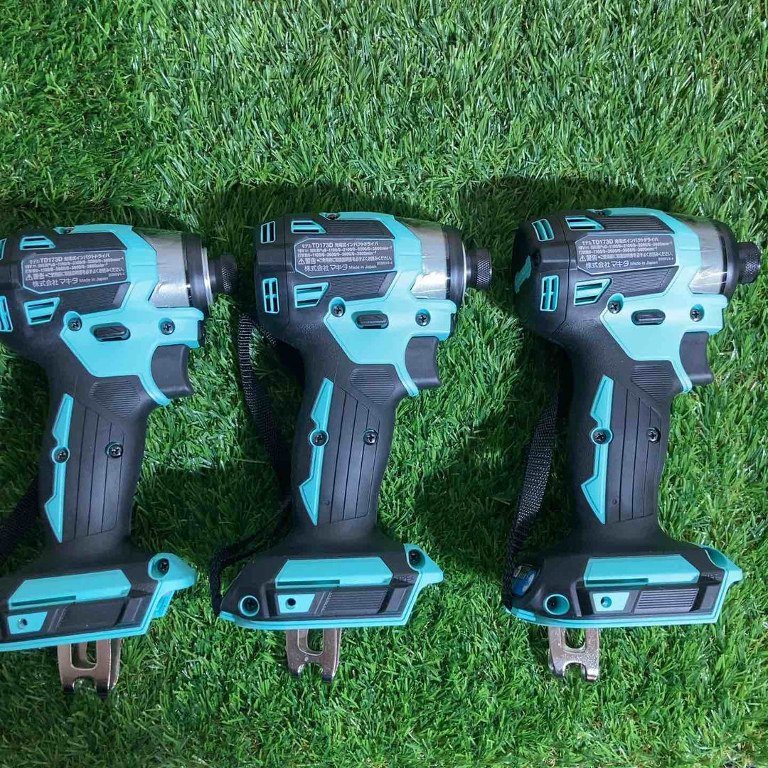 【未使用品】マキタ(makita) 18V コードレスインパクトドライバ TD173DZTB ターコイズブルー　本体のみ　3台セット➁【戸田店】
