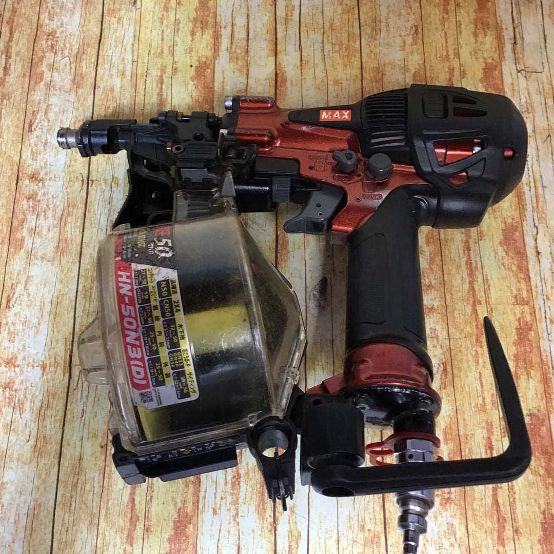 MAX マックス釘打機 HN-50N3(D)-R スーパーネイラ マイスターレッド 高圧釘打機 HN91089【川崎店】