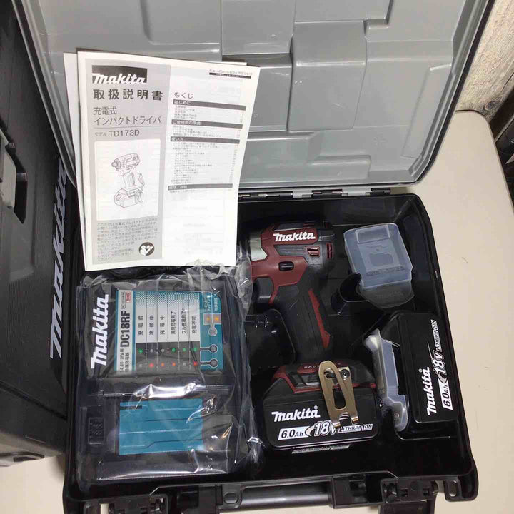 【未使用品】 限定色 マキタ makita コードレス インパクトドライバー TD173DGXAB 3台 フルセット インパクト レッド 赤 純正 純正品 【戸田店】