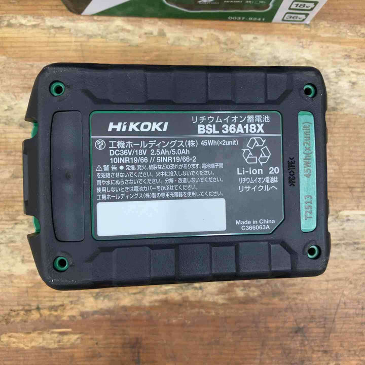 【未使用品】純正品 ★ハイコーキ(HIKOKI ※旧:日立工機) リチウムイオンバッテリー 36V/2.5Ah BSL36A18X【柏店】