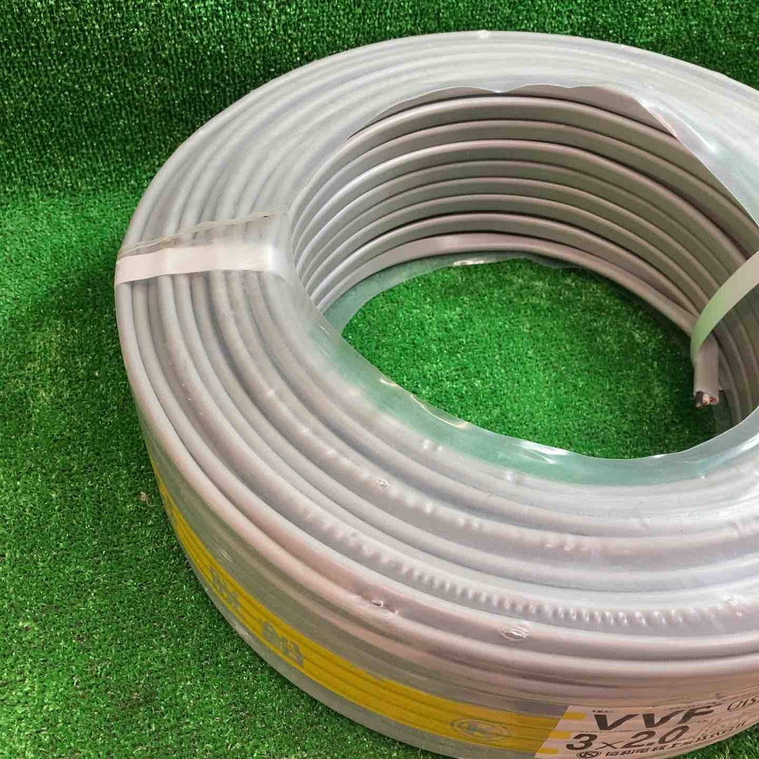 【未使用】協和電線工業(KYOWA)　 VVFケーブル 2.0mm×3芯 100m巻 (灰色)【川越店】